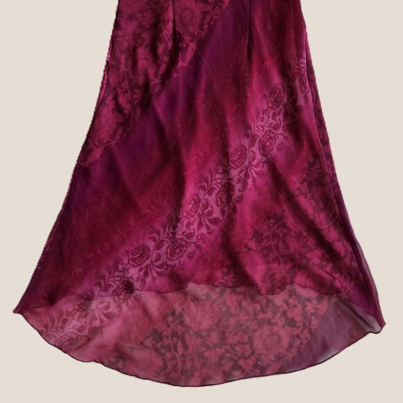 After Dark Floral Spaghetti Strap Midi Cocktail Dress, Red Burgundy Women's 10 - Picture 8 of 9